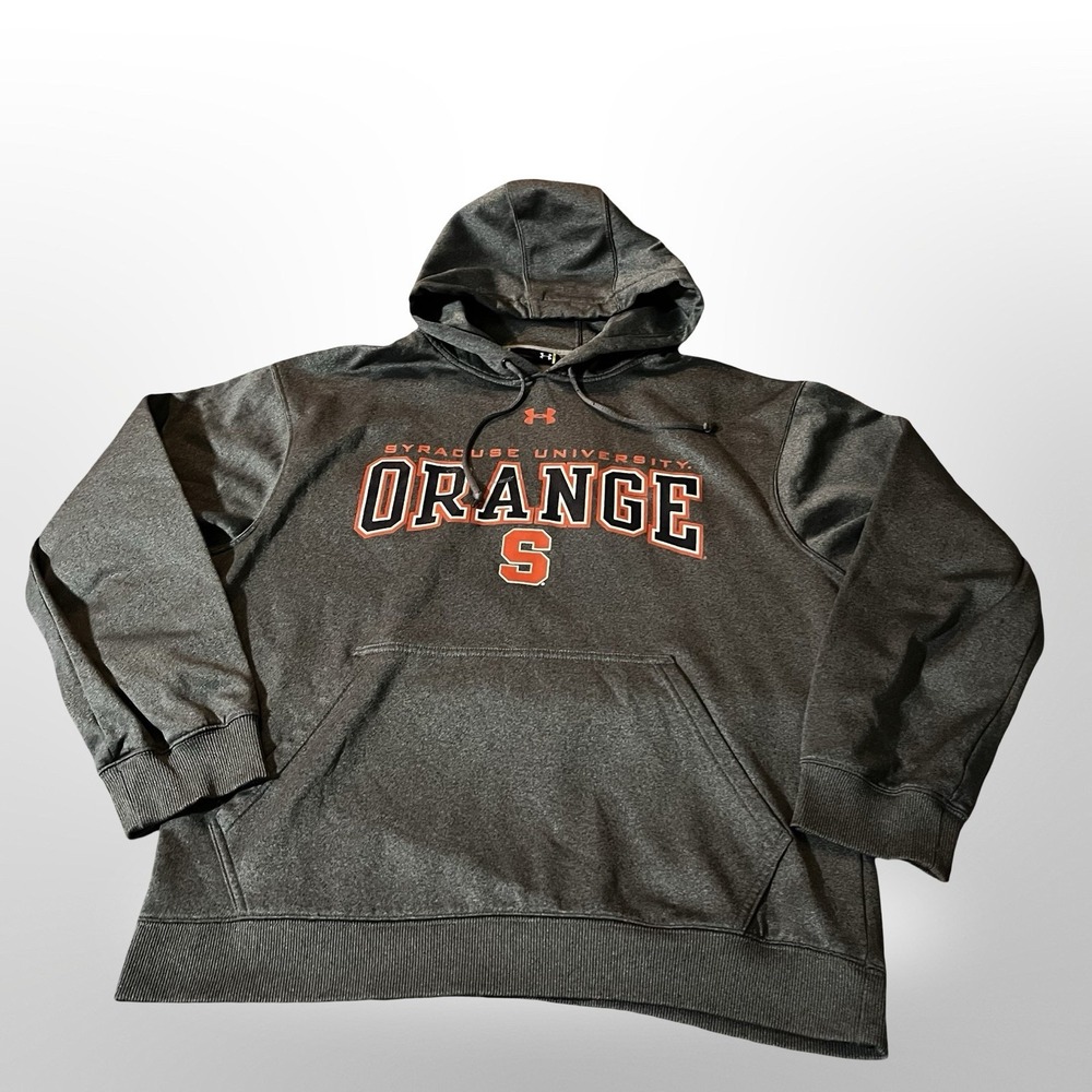 Under Armour Syracuse Orange Hoodie‎ Mens Large Gray Pullover NCAA Cuse Fleece